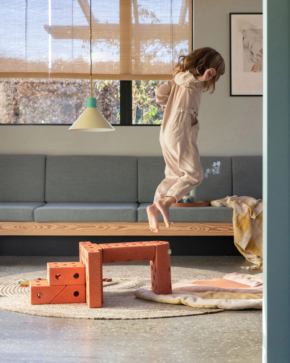Būvēšanas bloki Dreamer Set, Building blocks, Burnt Orange / Dusty Green, MODU, M-SET-DRE-BO-DG