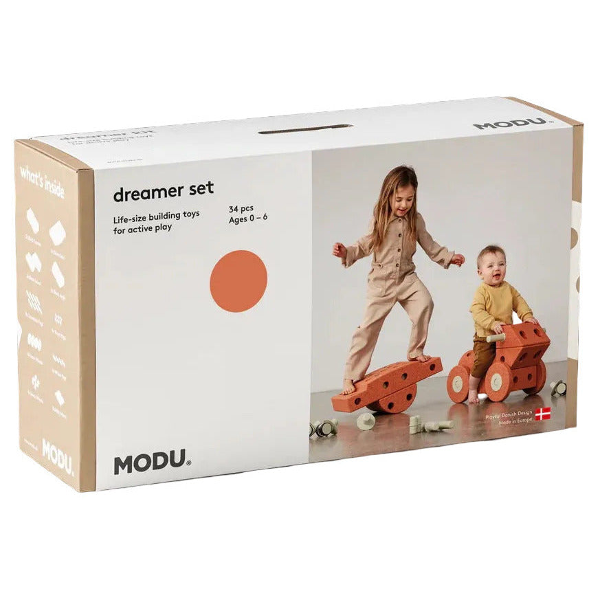 Būvēšanas bloki Dreamer Set, Building blocks, Burnt Orange / Dusty Green, MODU, M-SET-DRE-BO-DG