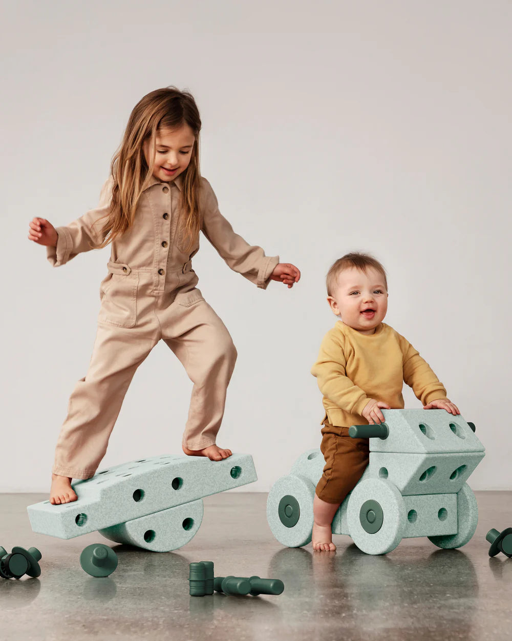 Būvēšanas bloki Dreamer Set, Building blocks, Ocean Mint / Forest Green, MODU, M-SET-DRE-OM-FG