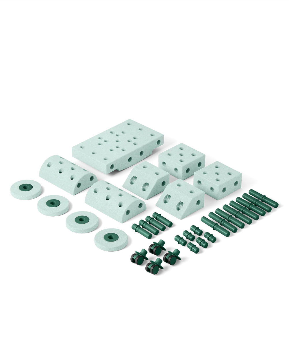 Būvēšanas bloki Dreamer Set, Building blocks, Ocean Mint / Forest Green, MODU, M-SET-DRE-OM-FG