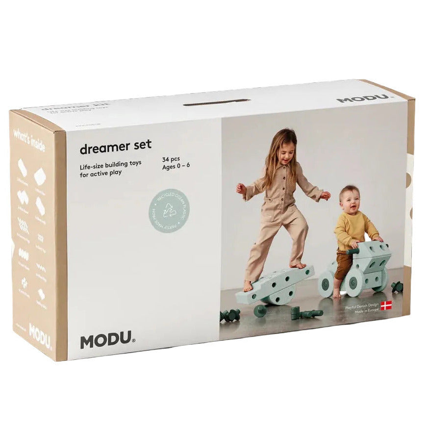 Būvēšanas bloki Dreamer Set, Building blocks, Ocean Mint / Forest Green, MODU, M-SET-DRE-OM-FG