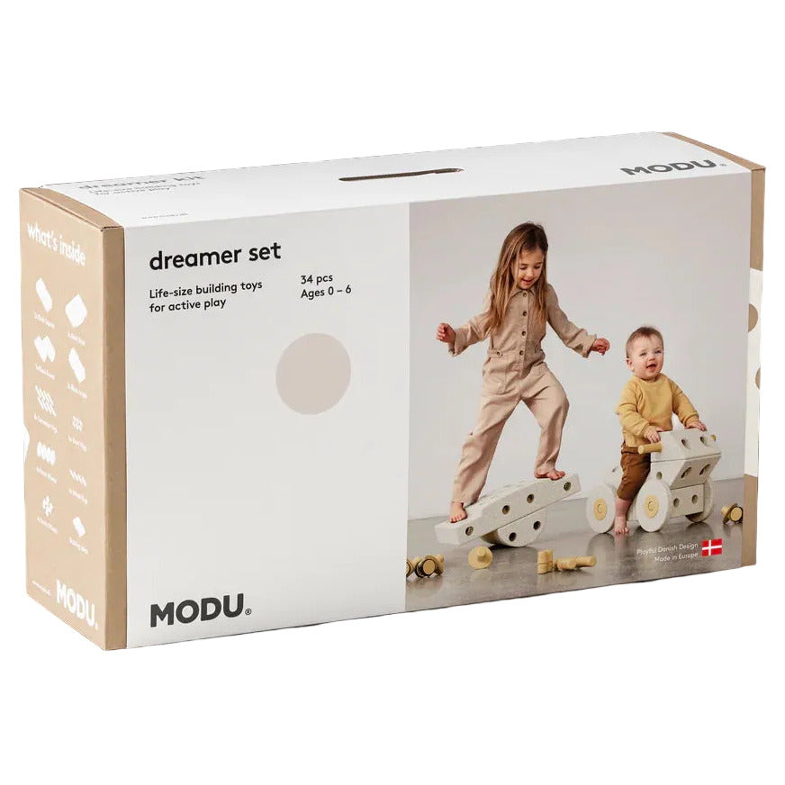Būvēšanas bloki Dreamer Set, Building blocks, Sand Grey / Honey Yellow, MODU, M-SET-DRE-SG-HY