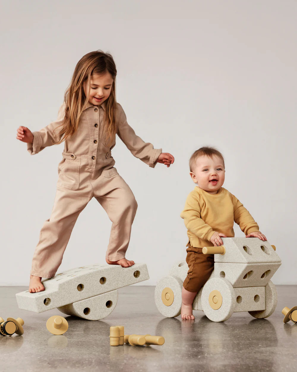 Būvēšanas bloki Dreamer Set, Building blocks, Sand Grey / Honey Yellow, MODU, M-SET-DRE-SG-HY