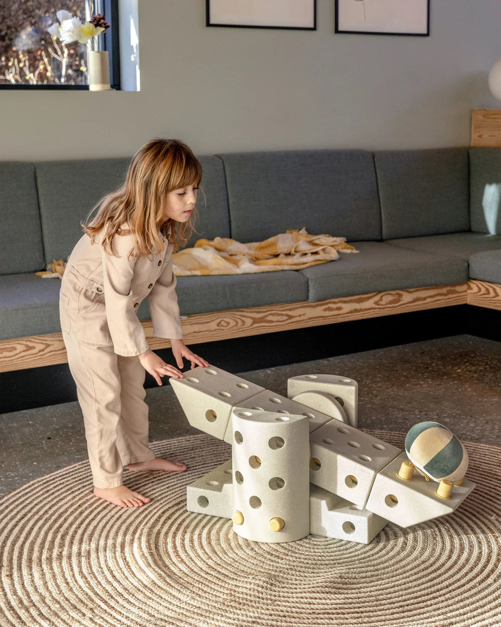 Būvēšanas bloki Dreamer Set, Building blocks, Sand Grey / Honey Yellow, MODU, M-SET-DRE-SG-HY