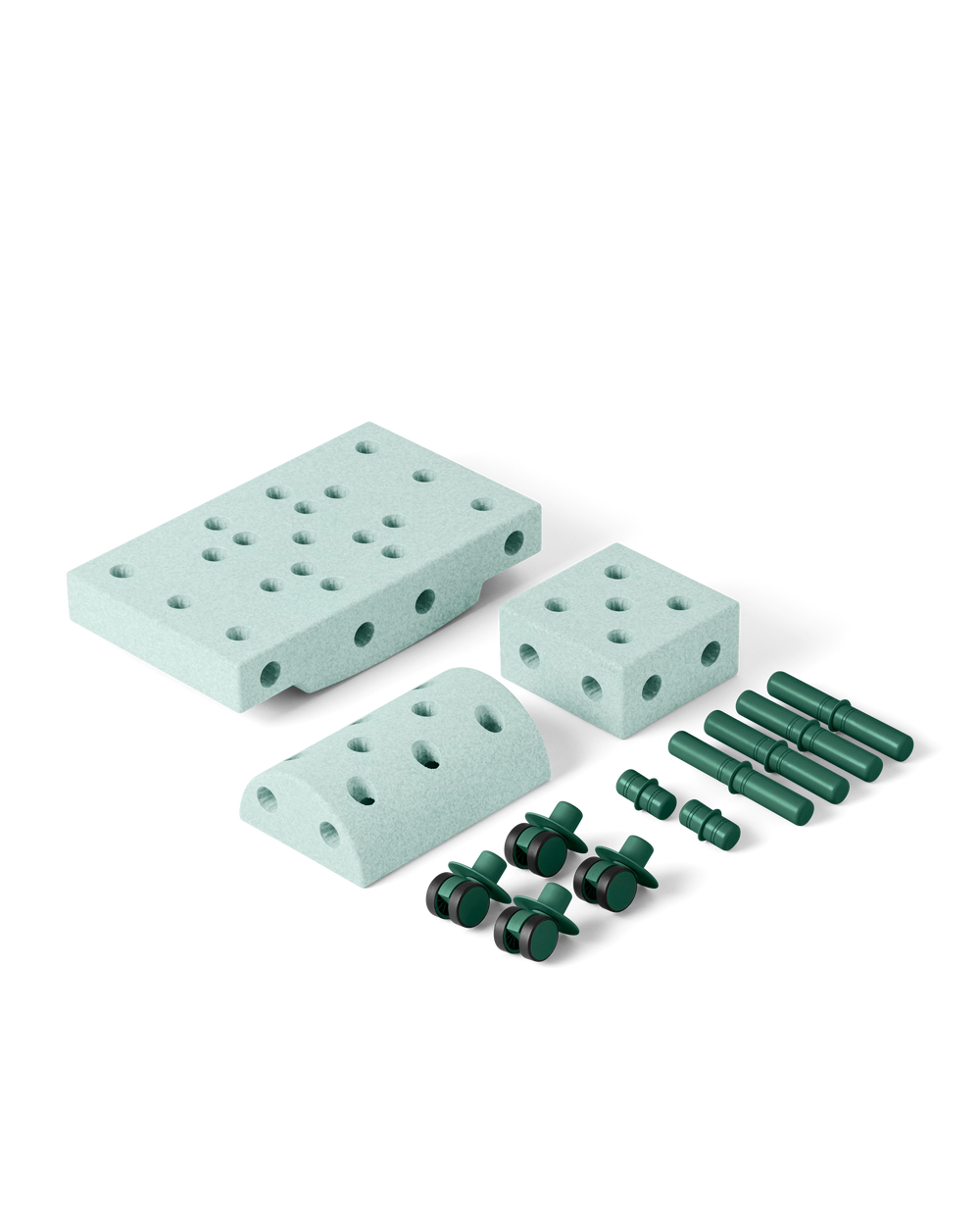 Būvēšanas bloki Curiosity Set, Building blocks, Ocean Mint / Forest Green, MODU, M-SET-CUR-OM-FG