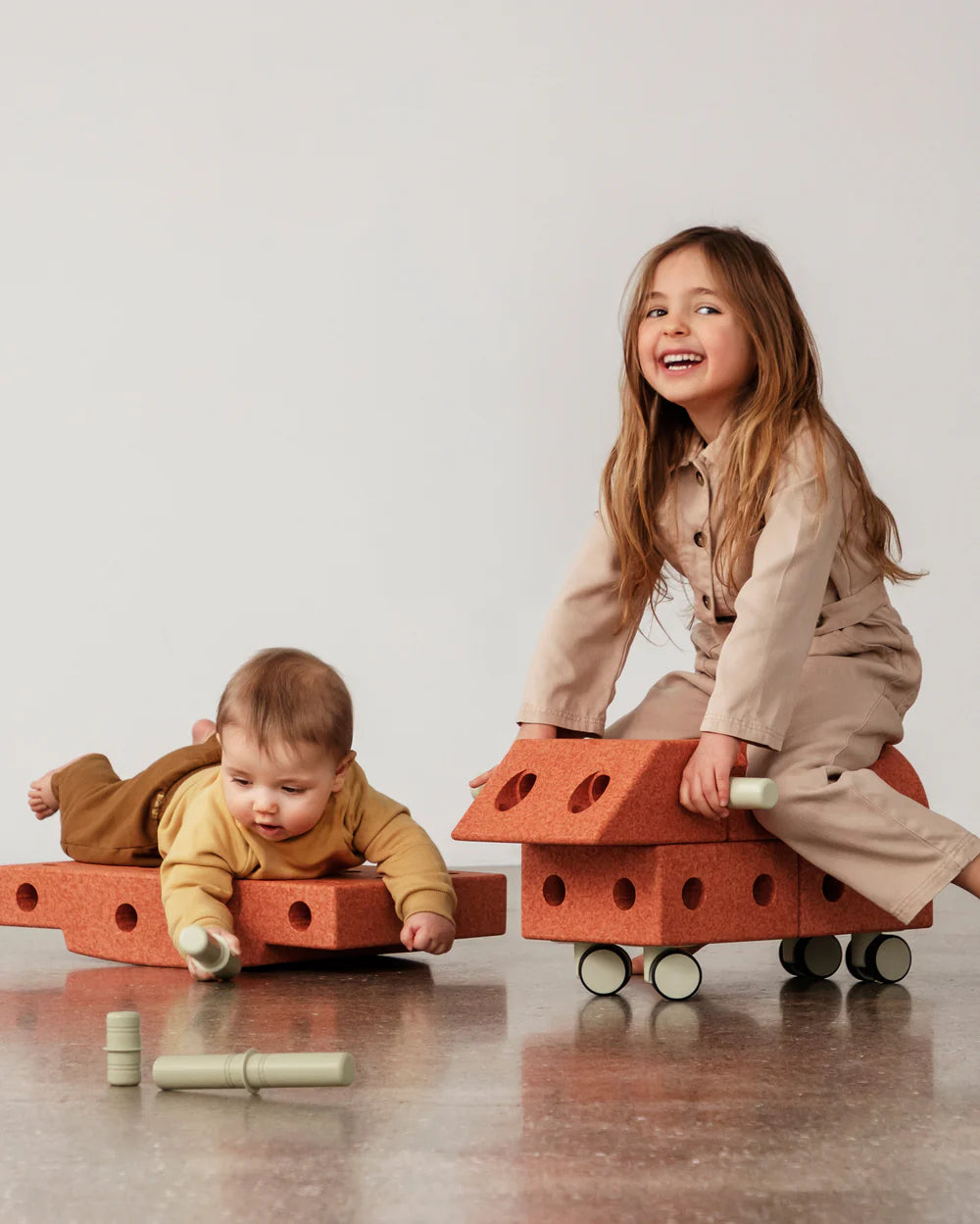 Būvēšanas bloki Explorer Set, Building blocks, Burnt Orange / Dusty Green, MODU, M-SET-EXP-BO-DG