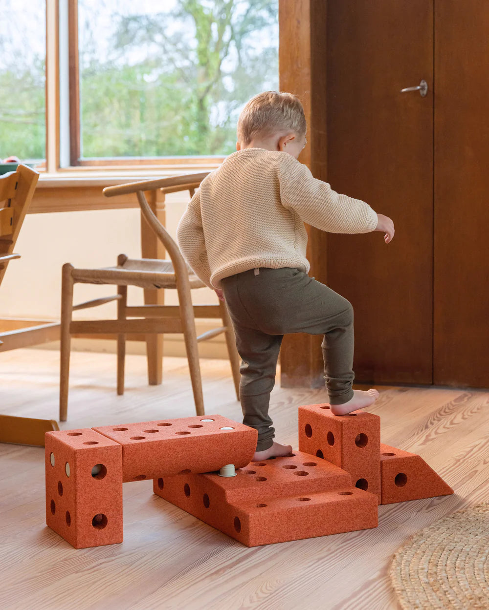 Būvēšanas bloki Explorer Set, Building blocks, Burnt Orange / Dusty Green, MODU, M-SET-EXP-BO-DG