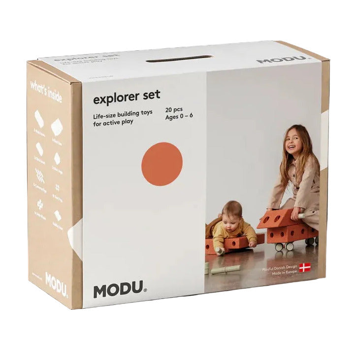 Būvēšanas bloki Explorer Set, Building blocks, Burnt Orange / Dusty Green, MODU, M-SET-EXP-BO-DG