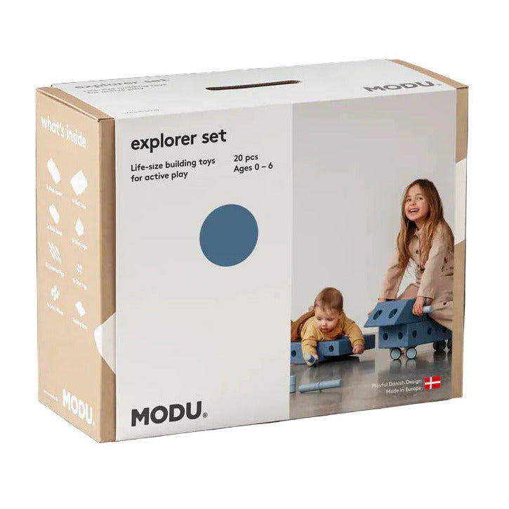 Būvēšanas bloki Explorer Set, Building blocks, Deep Blue / Sky Blue, MODU, M-SET-EXP-DB-SB
