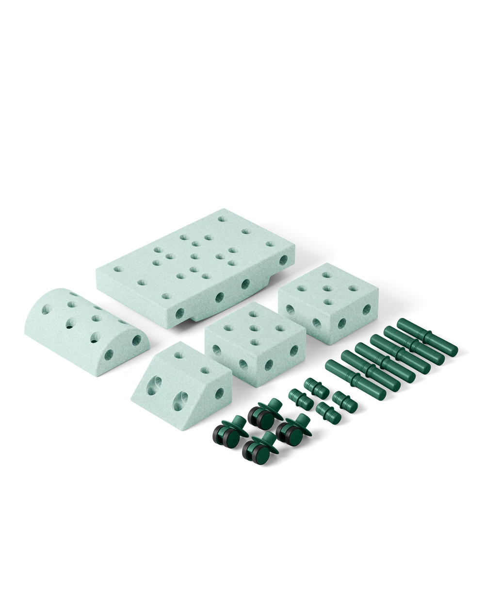 Būvēšanas bloki Explorer Set, Building blocks, Ocean Mint / Forest Green, MODU, M-SET-EXP-OM-FG