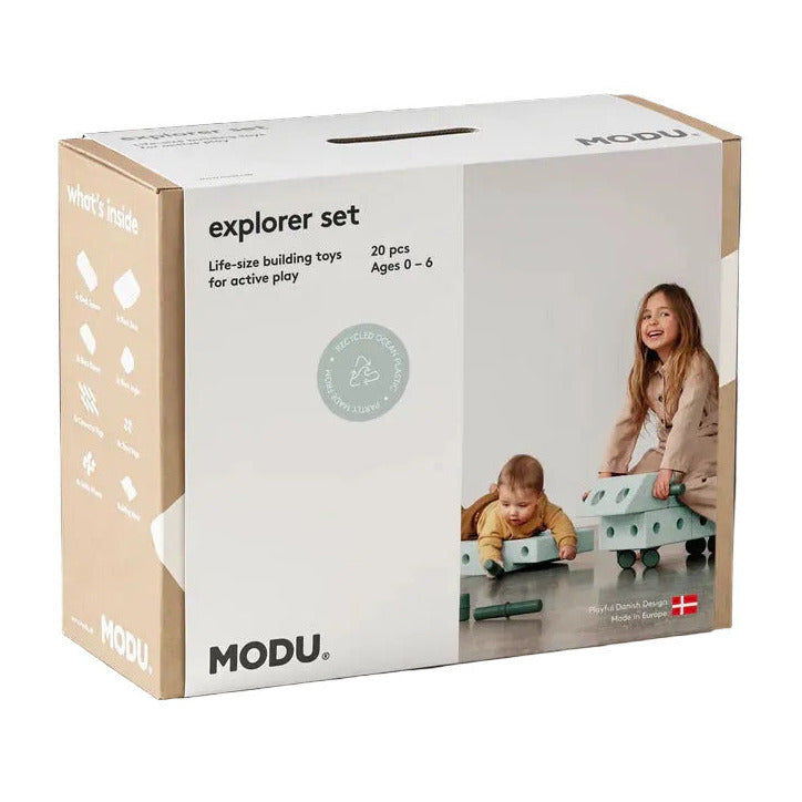 Būvēšanas bloki Explorer Set, Building blocks, Ocean Mint / Forest Green, MODU, M-SET-EXP-OM-FG