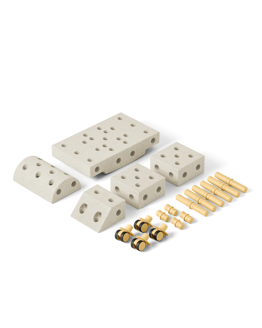Būvēšanas bloki Explorer Set, Building blocks, Sand Grey / Honey Yellow, MODU, M-SET-EXP-SG-HY