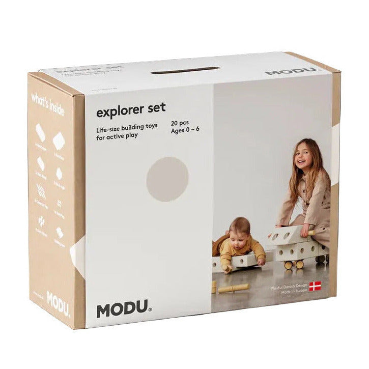 Būvēšanas bloki Explorer Set, Building blocks, Sand Grey / Honey Yellow, MODU, M-SET-EXP-SG-HY