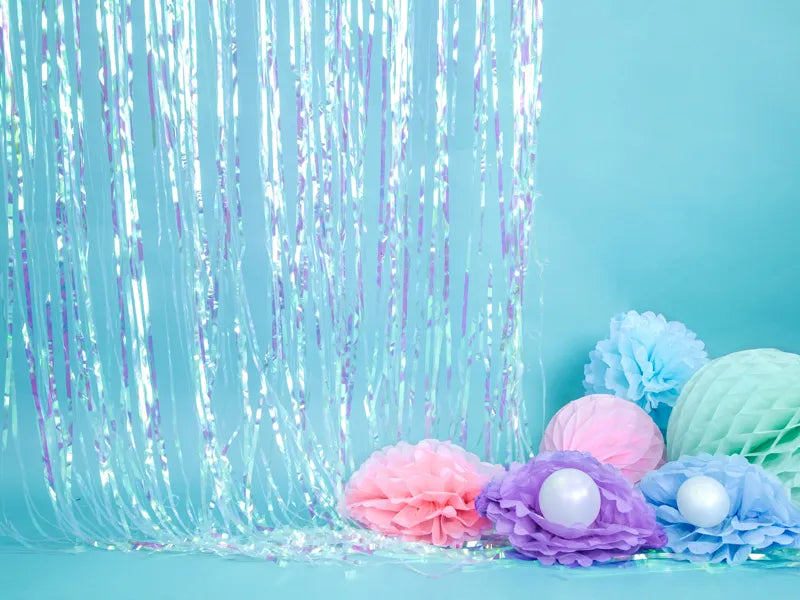 Folija aizkari fotosienai "Lietutiņš" Party Curtain, iridescent, 90x250cm