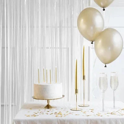 Folijos užuolaidos foto sienai „Lietus“, vakarėlio užuolaida, balta, 100 x 200 cm