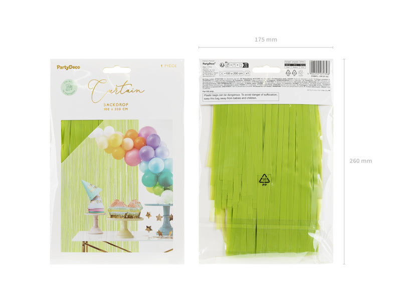Folija aizkari fotosienai "Lietutiņš" Party Curtain, zaļš, 100x200cm
Artikuls: CRT3P-102