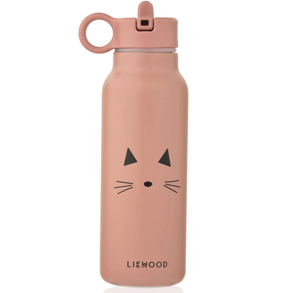 Bērnu ūdens pudele Falk Water Bottle, Cat Dark Rose, 350ml, Liewood, LW19617\2252