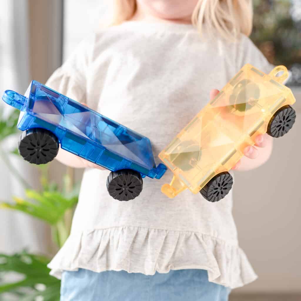 Magnetinis konstruktorius - automobilių pagrindai - Rainbow automobilių rinkinys, 2 vnt., Connetix