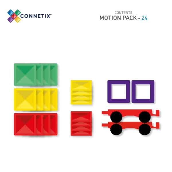 Magnētiskie klucīši, konstruktors - Rainbow Motion Pack magnētiskās flīzes, 24 gab, Connetix flīzītes, CT-R-00024-MO