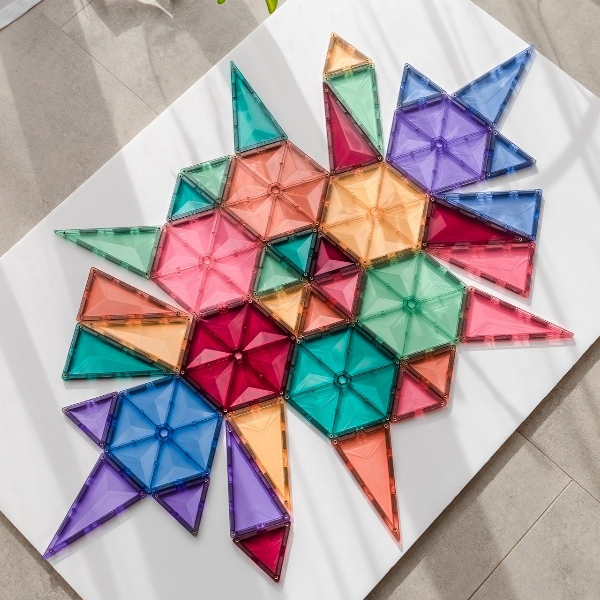 Magnētiskie klucīši, flīzes, konstruktors - Pastel Geometry Pack, 40 gab, Connetix, CT-P-00040-GE