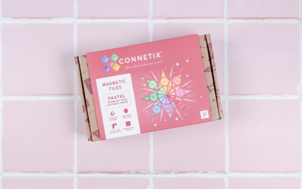 Magnētiskie klucīši, flīzes, konstruktors - Pastel Geometry Pack, 40 gab, Connetix, CT-P-00040-GE