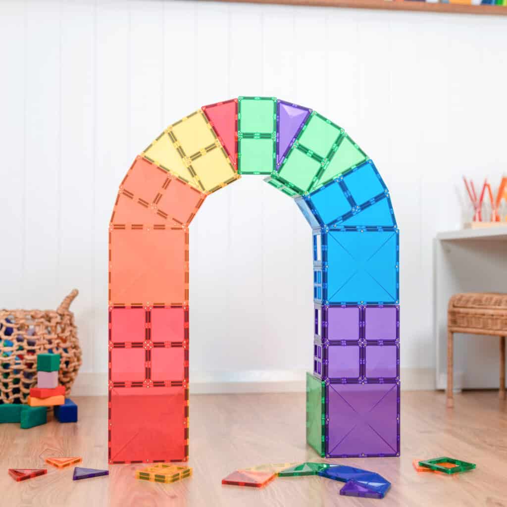 Magnētiskie klucīši, flīzītes, konstruktors - Rainbow Starter Pack flīzes, 60 gab, Connetix, CT-R-00060-ST