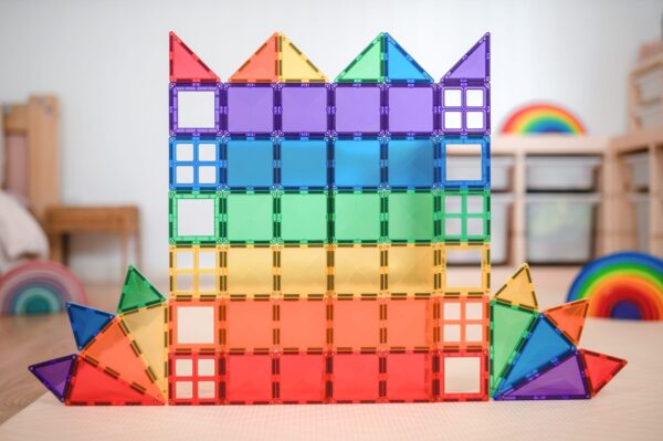 Magnētiskie klucīši, flīzītes, konstruktors - Rainbow Starter Pack flīzes, 60 gab, Connetix, CT-R-00060-ST