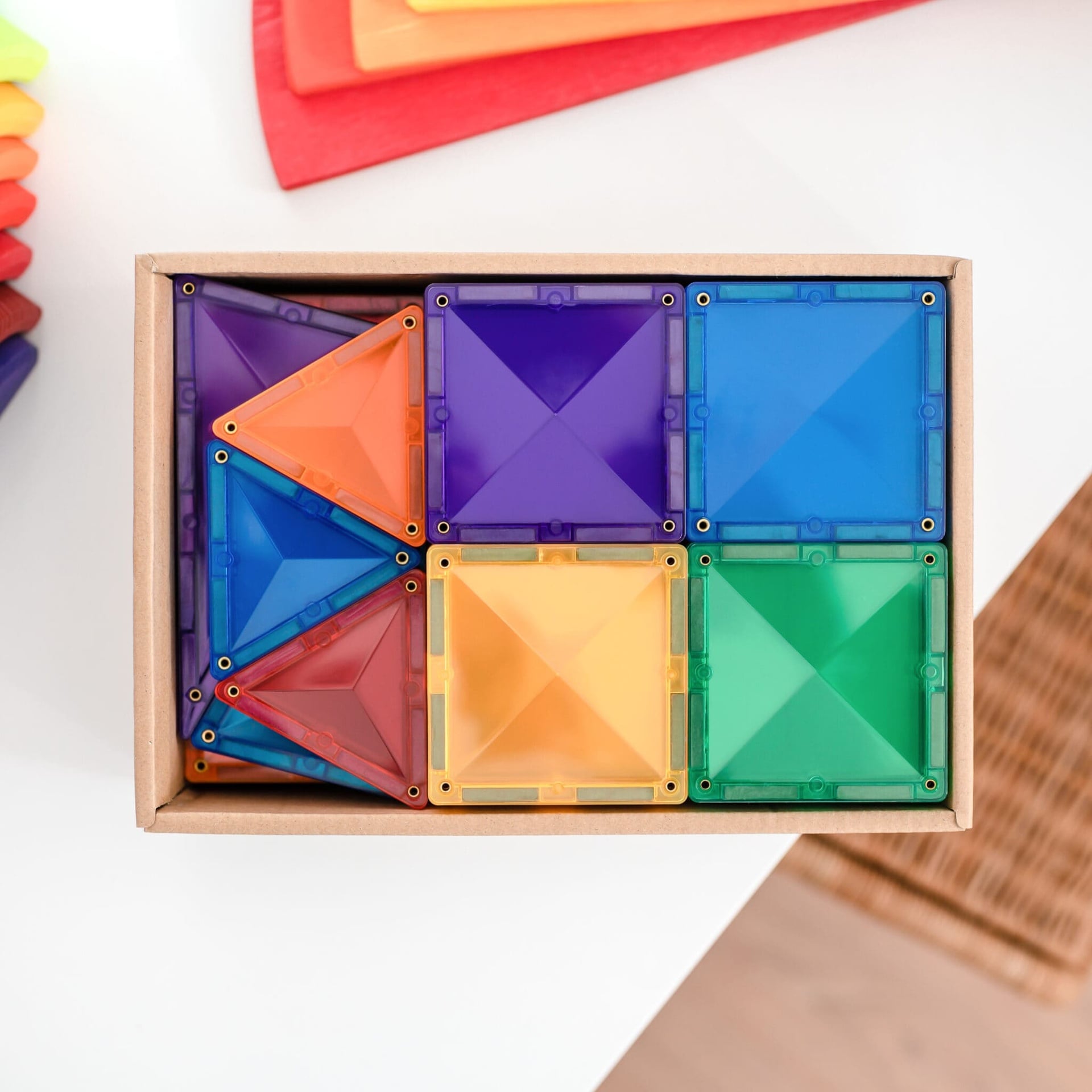 Magnētiskie klucīši, flīzītes, konstruktors - Rainbow Starter Pack flīzes, 60 gab, Connetix, CT-R-00060-ST