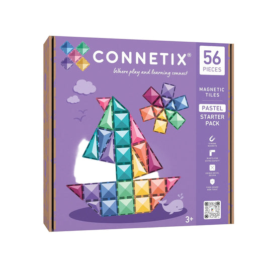 Connetix Magnētiskais konstruktors - Pastel Starter Pack, 56 gab, CT-P-00056-ST