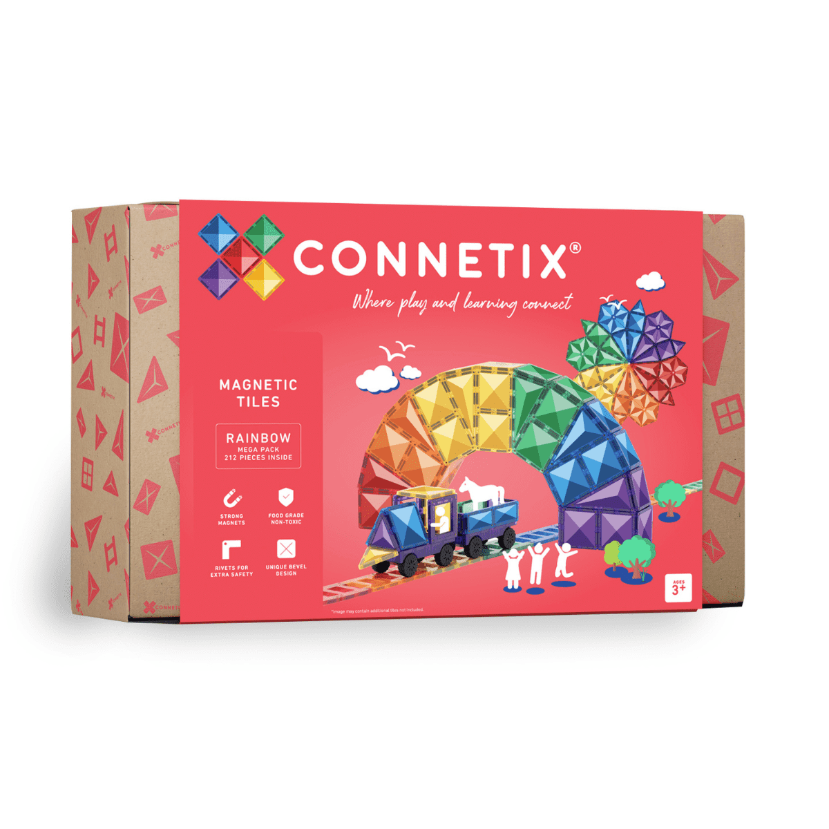 Magnētiskais konstruktors - Rainbow Mega Pack, 212 gab, Connetix
