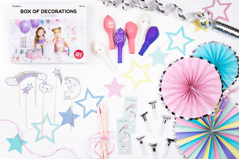 Dzimšanas dienas dekorāciju komplekts - Vienradži - Unicorn, SET4