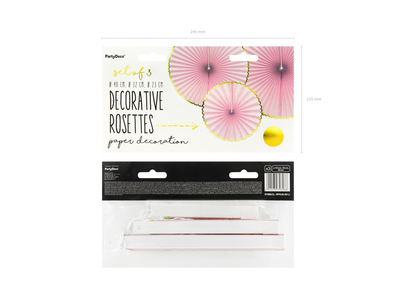 Dekoratīvās rozetes Yummy, rozā, Decorative Rosettes, 23-40 cm