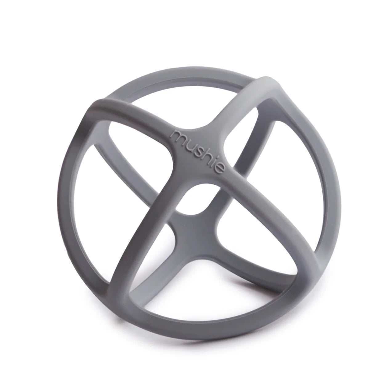Silicone teether Ball, Ball Teether Dove Gray, gray, Mushie