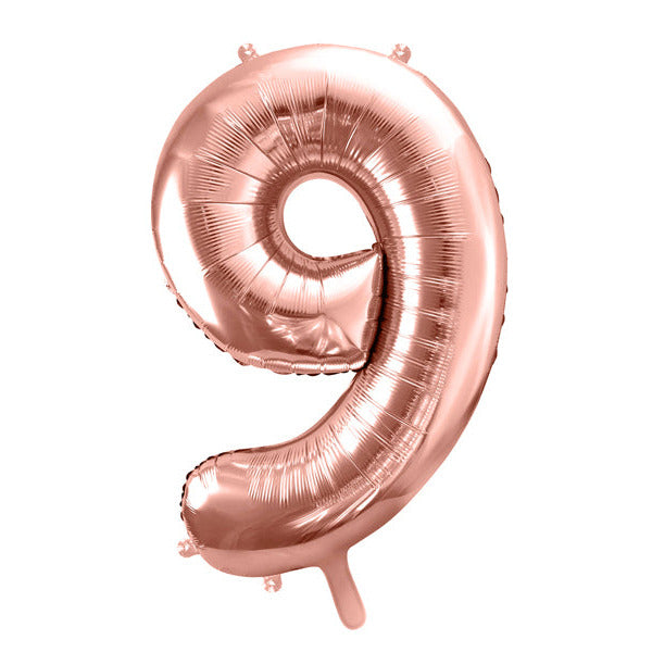Liels balons cipars 9, rozā zelta, pildāms ar hēliju vai gaisu, 86cm
Artikuls: FB1M-9