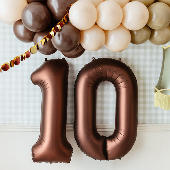 Liels balons cipars 1, brūns, pildāms ar hēliju vai gaisu, 86cm, FB1S-1-494