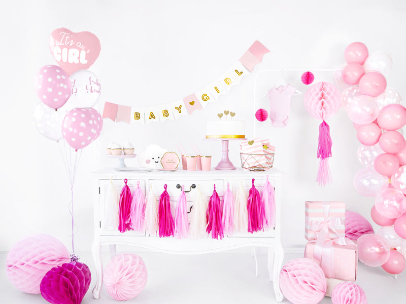 Folija balons "It's a girl", rozā - pildāms ar gaisu vai hēliju, Foil Balloon Heart, 45cm, FB21P-081J
