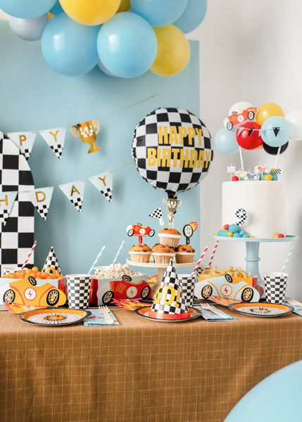 Folija balons Happy Birthday - pildāms ar gaisu vai hēliju, 45cm, Party Deco, FB220