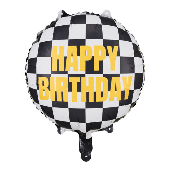 Folija balons Happy Birthday - pildāms ar gaisu vai hēliju, 45cm, Party Deco, FB220