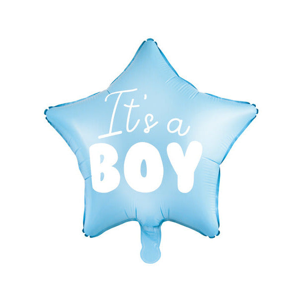 Folija balons "It's a boy", zils - pildīts ar hēliju, Foil Balloon Heart, 45cm, FB22P-001J