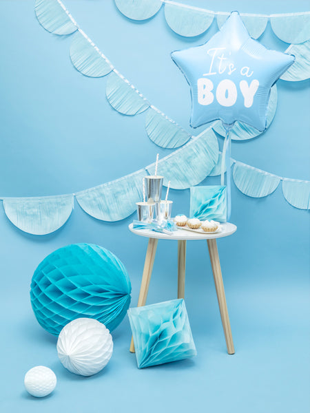 Folija balons "It's a boy", zils - pildāms ar gaisu vai hēliju, Foil Balloon Heart, 45cm, FB22P-001J