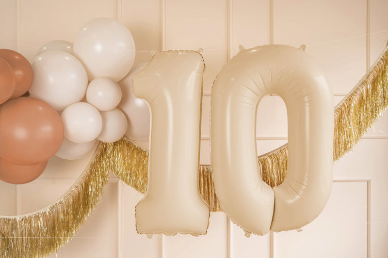 Liels balons cipars 1, bēšs, pildāms ar hēliju vai gaisu, Liepājā, FB230P-1-013