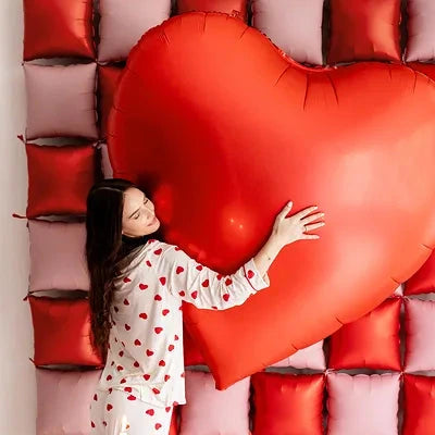 XXL folija balons Sirsniņa - pildāms ar gaisu vai hēliju, Heart Balloon, 136x129 cm