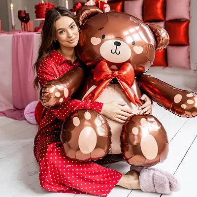 Folija balons Lācītis, Foil Balloon Teddy bear - brīvi stāvošs, 75x84cm, FB262