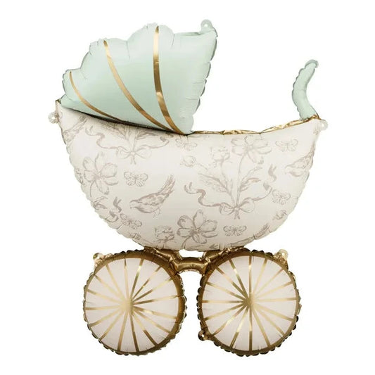 Liels folija balons Baby Carriage - pildāms ar gaisu vai hēliju, 67x96 cm