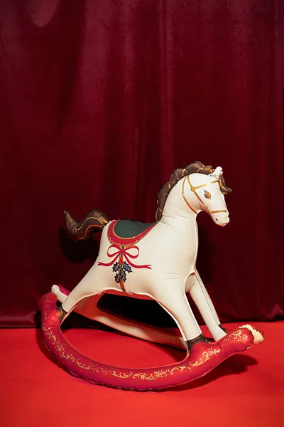 Folija balons Ziemassvētku Šūpuļzirgs - Christmas Rocking Horse, brīvi stāvošs, 118x104cm, FB309