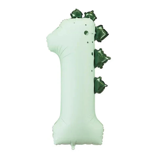 Liels balons cipars 1, dzīvnieks - dinozaurs - pildīts ar hēliju, 92cm, FB315-1