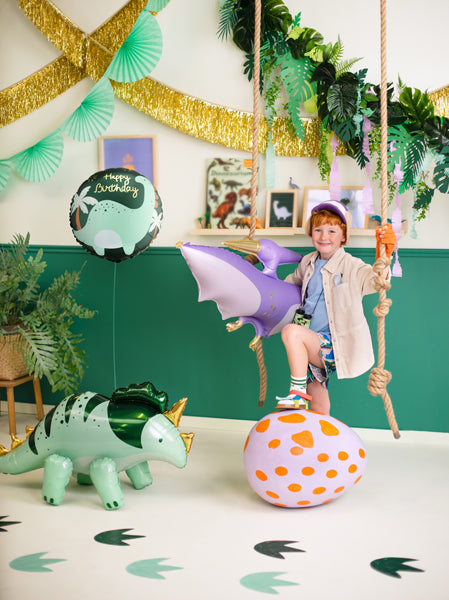 Apaļš folija balons Dinozaurs - pildāms ar gaisu vai hēliju, 35cm, FB360