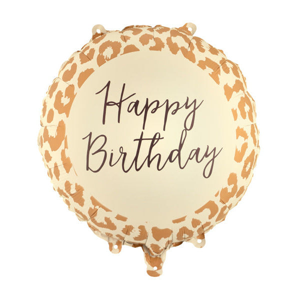 Folija balons Happy Birthday Leopard Balloon, 35cm, Party Deco, FB393