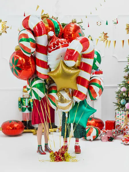 Folija balons Ziemassvētku nūjiņa Candy Cane - pildīts ar hēliju, 50 x 82 cm, FB53-007