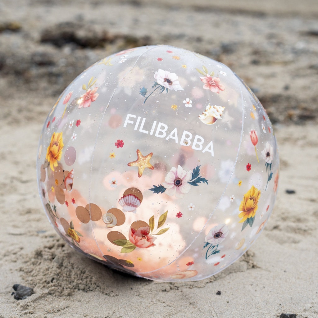 Pludmales bumba Beach ball Alfie - Ocean Blossom Confetti, Filibabba